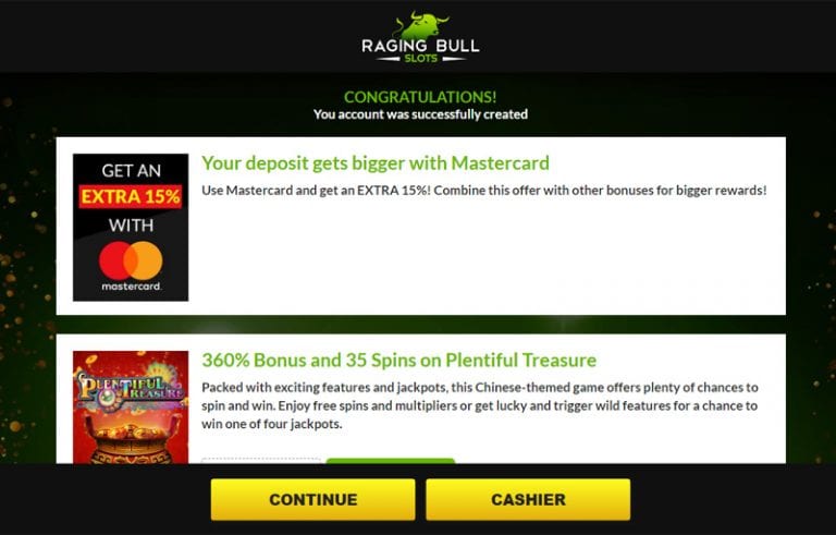 raging bull no deposit welcome bonus