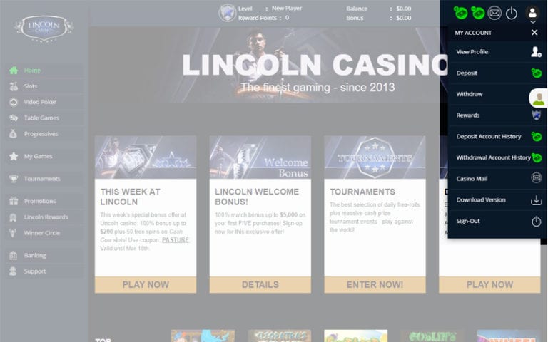 lincoln casino deposit bonus codes