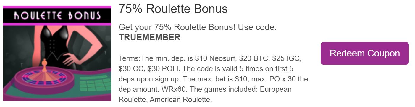 bonus codes for el royale casino