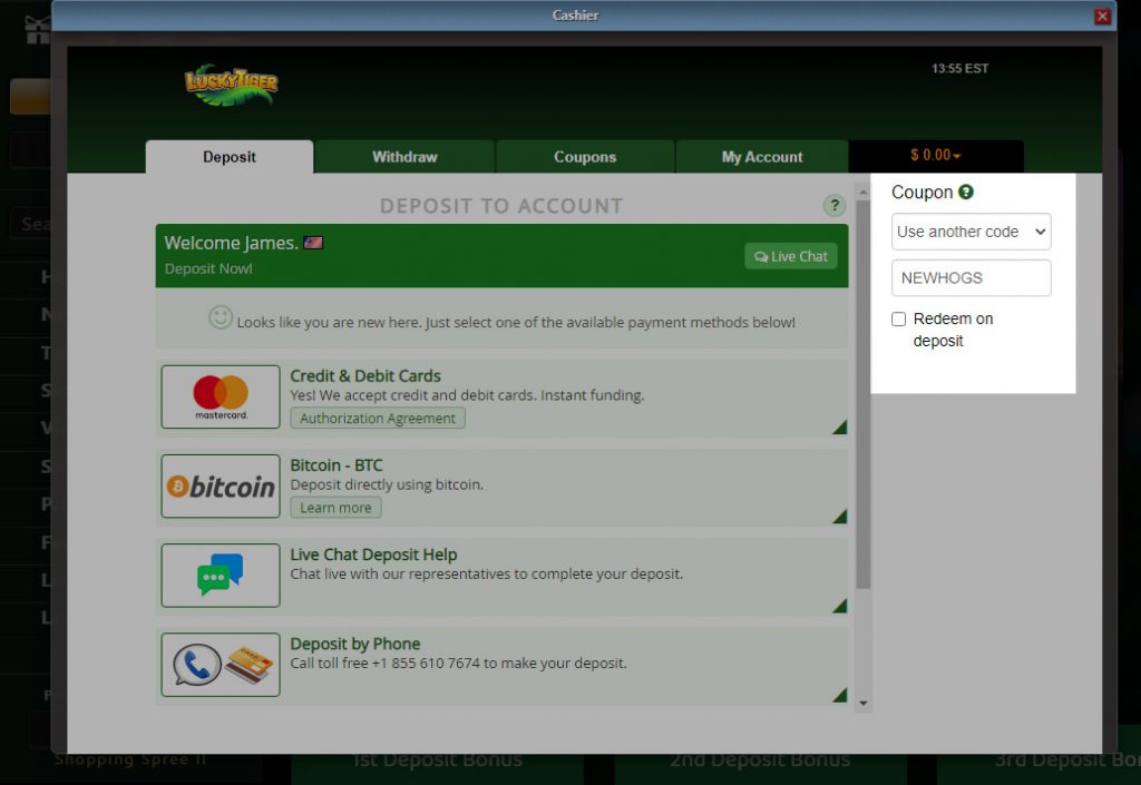 Lucky Tiger No Deposit Bonus Aug 2024